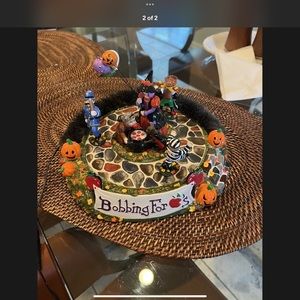 Department 56 Halloween Bobbing for Apples display cake topper